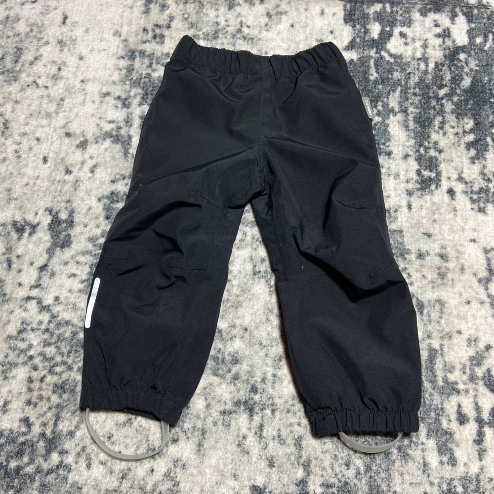 Reima ReimaTec Kids Black Waterproof Rain Pants Sz 86 12-18M Reflective Outdoor